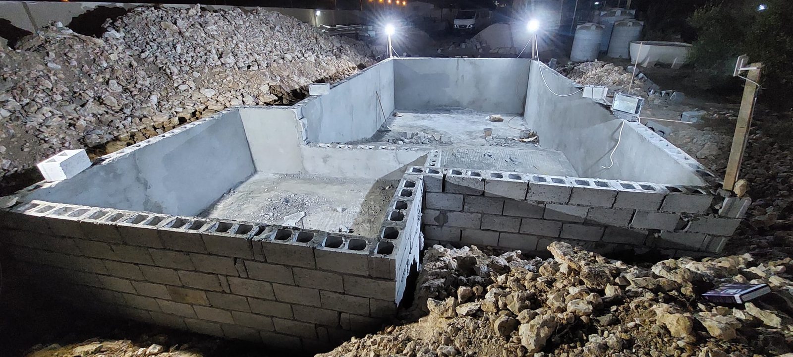 Pool under construction