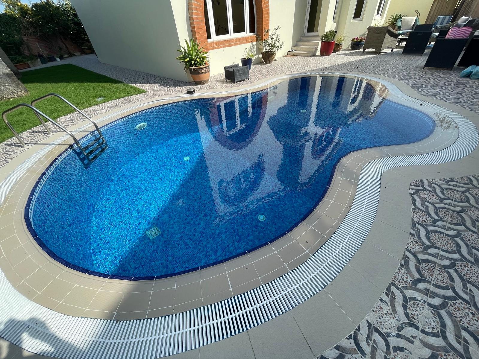 Aerial view of a clean swimming pool