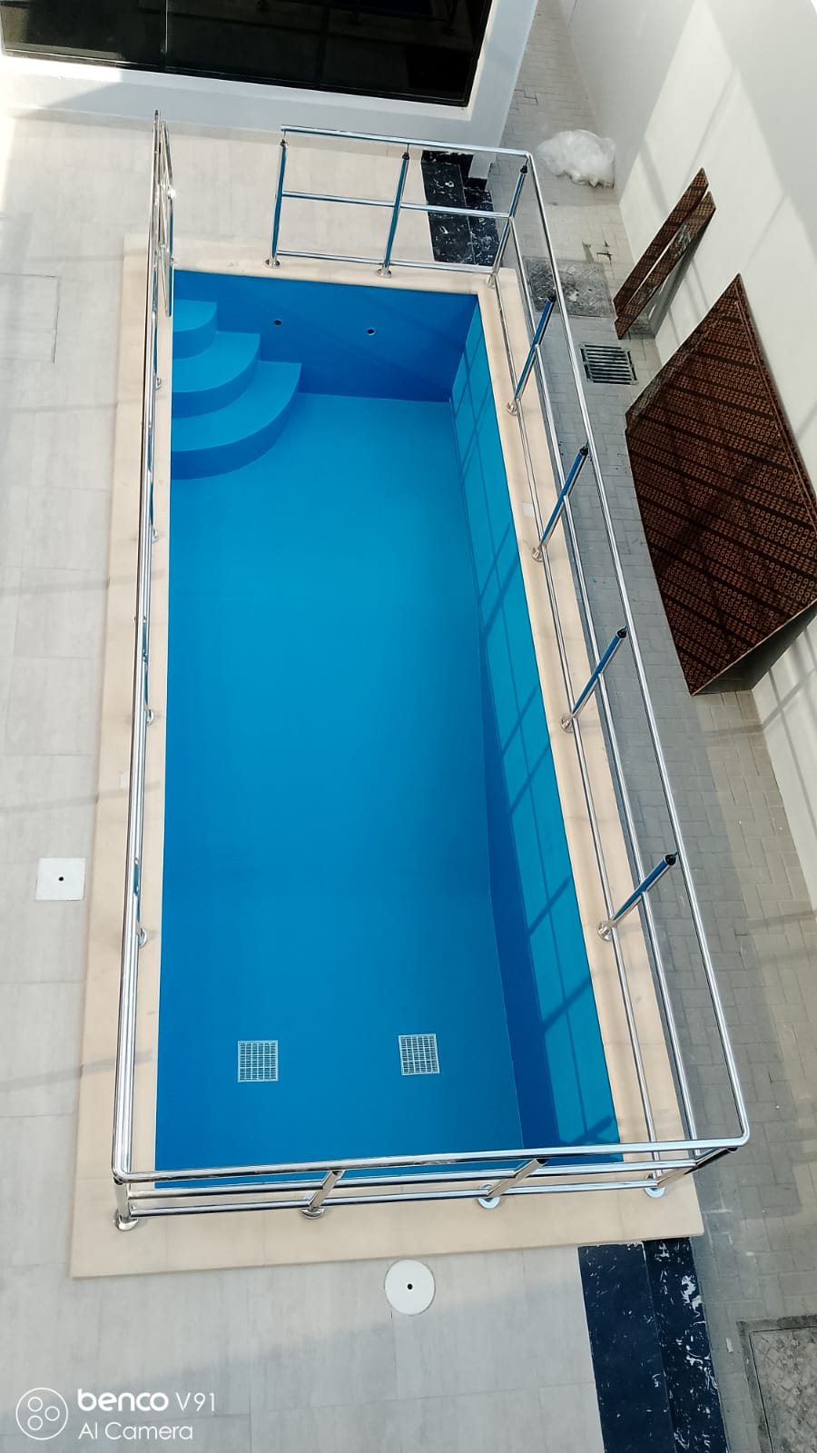 Pool from above with deck